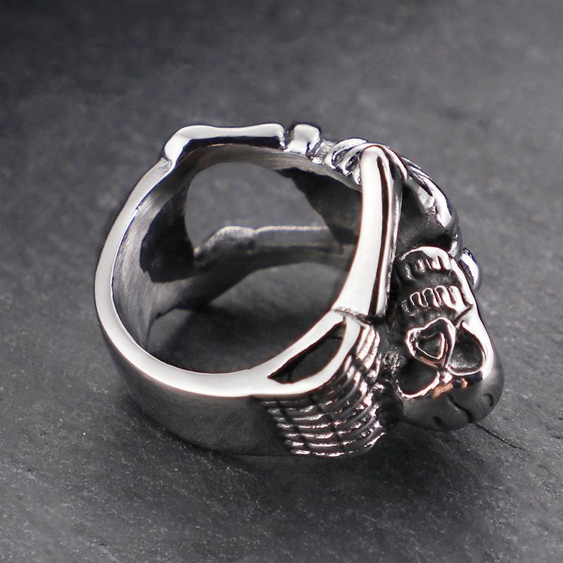 Dödskallering Skeleton Hug Rostfritt (Stål)