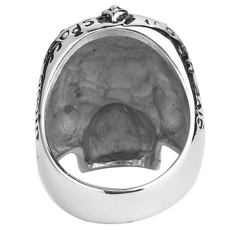 Biker Ring Med Silverfärgat Kors