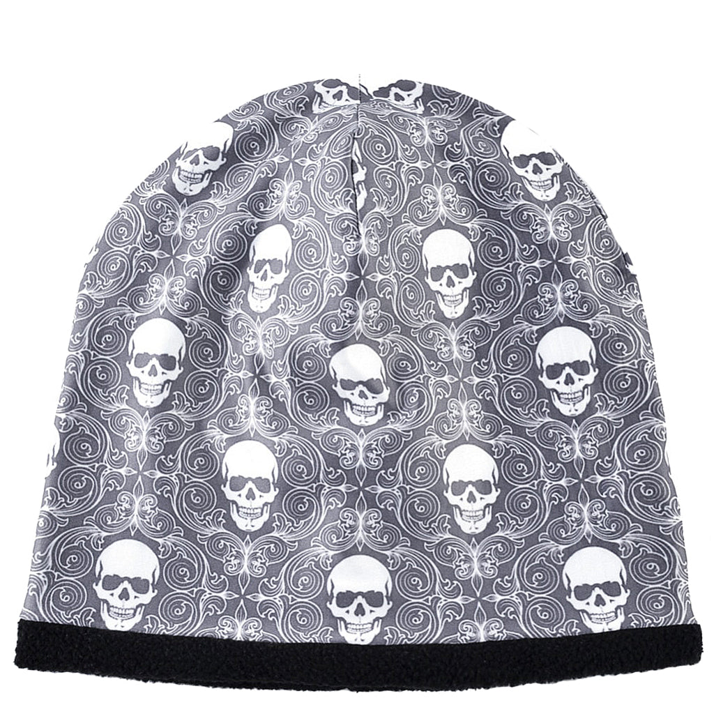 Grå Mössa Med Dödskallar