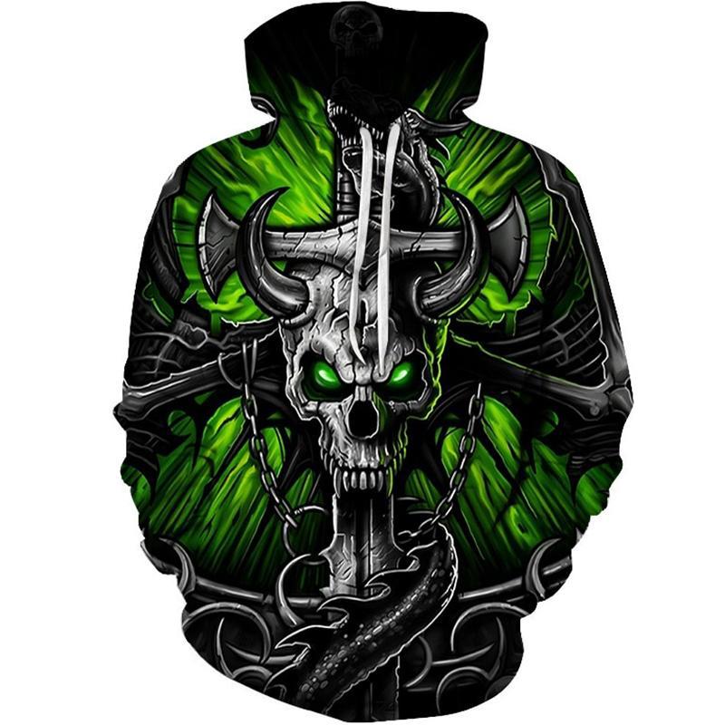 Grön Dödskalle Tröja