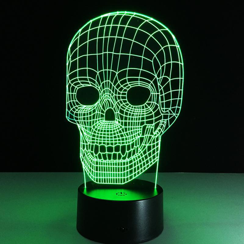 Grön Genomskinlig Dödskalle Lampa