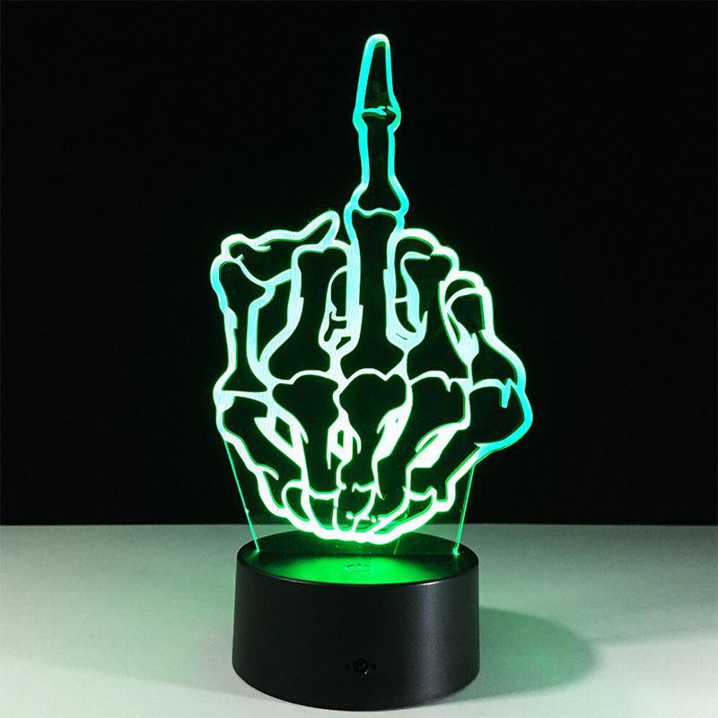 Grön Lampa Skelett Finger