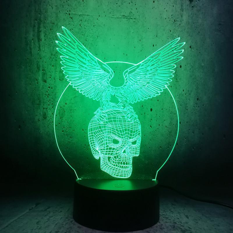 Grön Dödskalle Lampa Örn