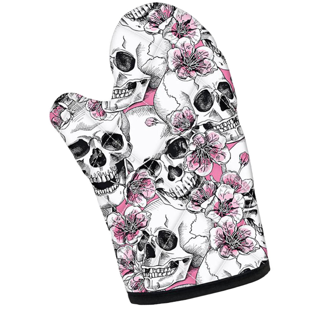 Grytvante Med Dödskallar Och Blommor