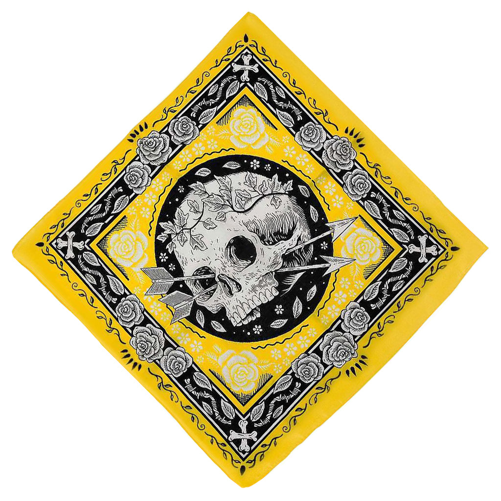 Gul Dödskalle Bandana