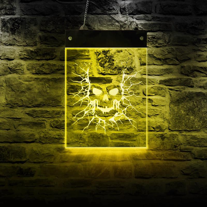 Gul Dödskalle Skylt