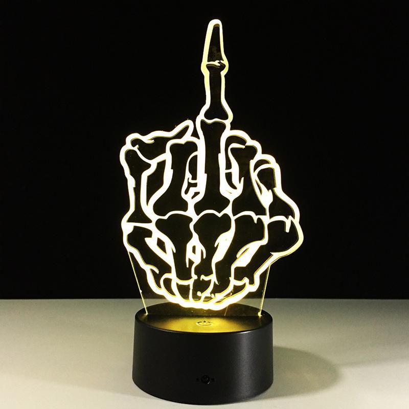 Gul Lampa Skelett Finger