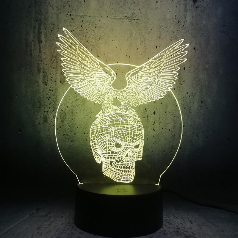 Gul Dödskalle Lampa Örn