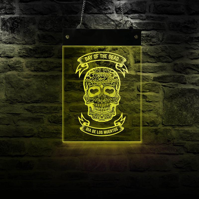 Gul Dödskalle Lampa