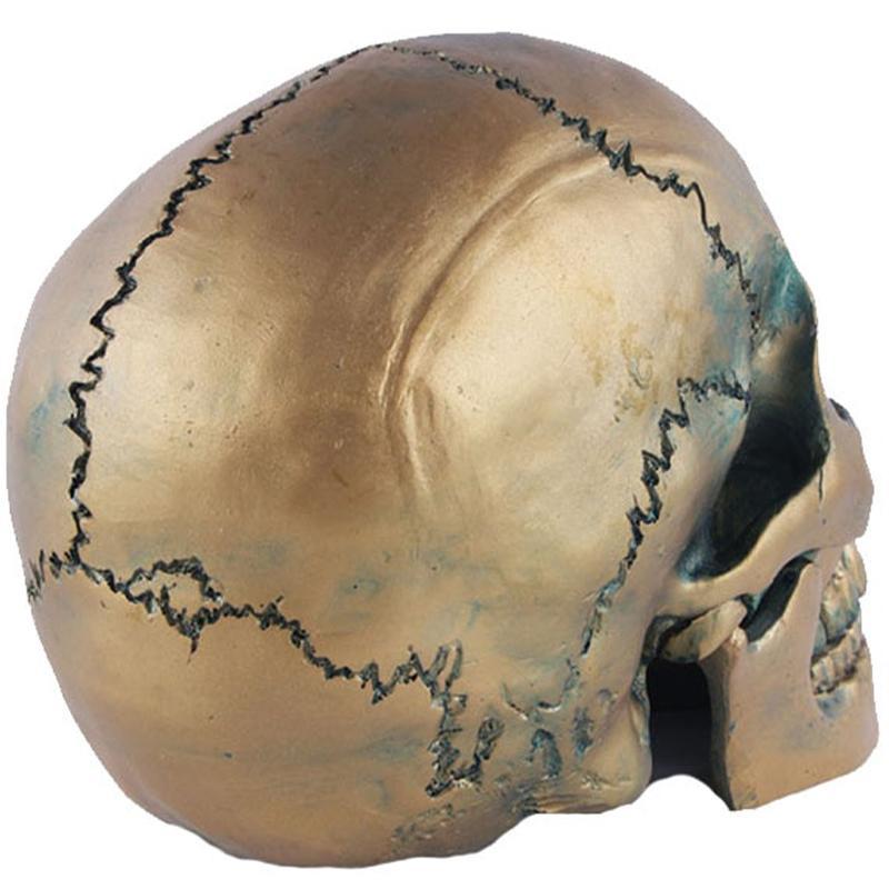 Dödskalle Staty Guld