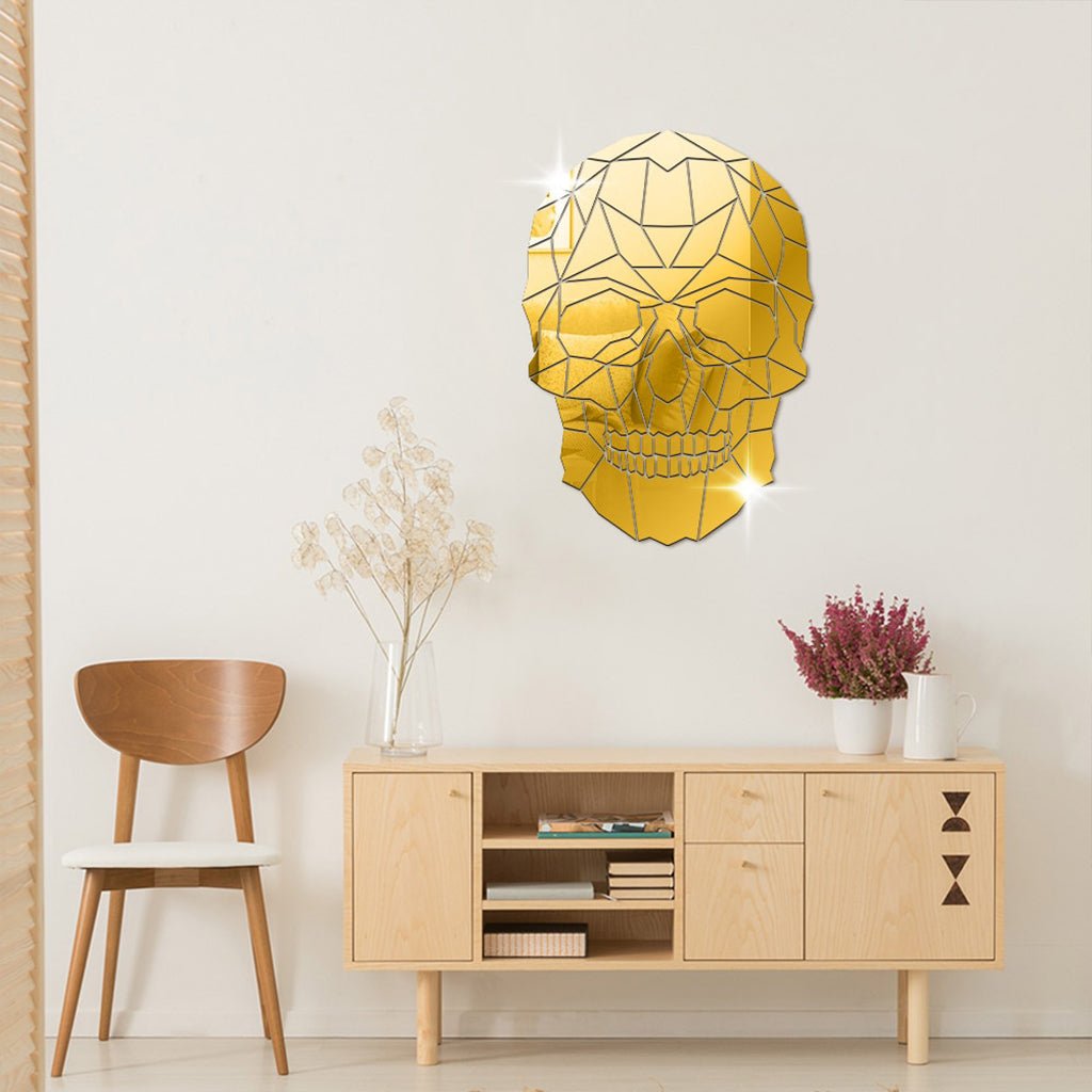 Guldfärgad Dödskalle Spegel