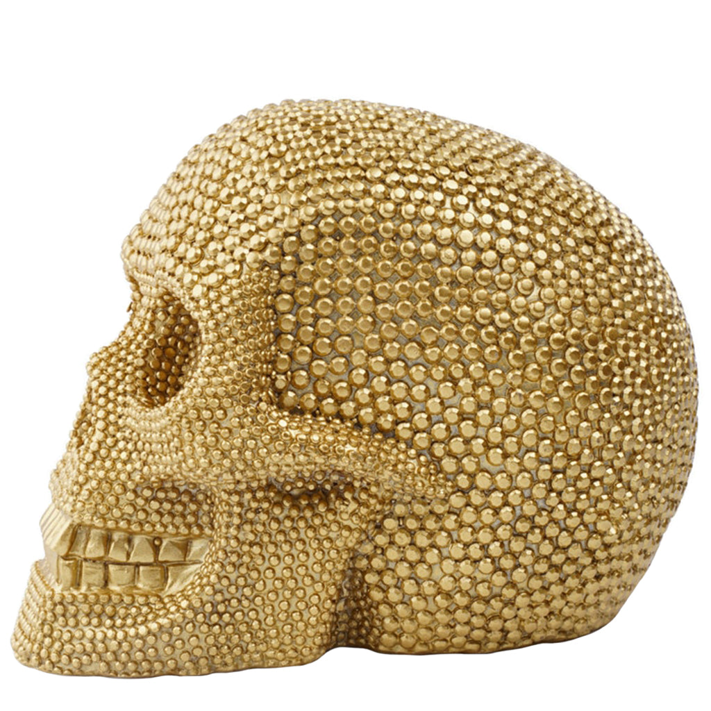 Dödskalle Dekoration Guld Paljetter