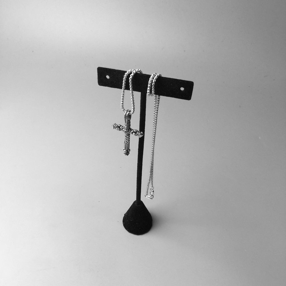 Sterling Silver Halsband Kors Med Skallar