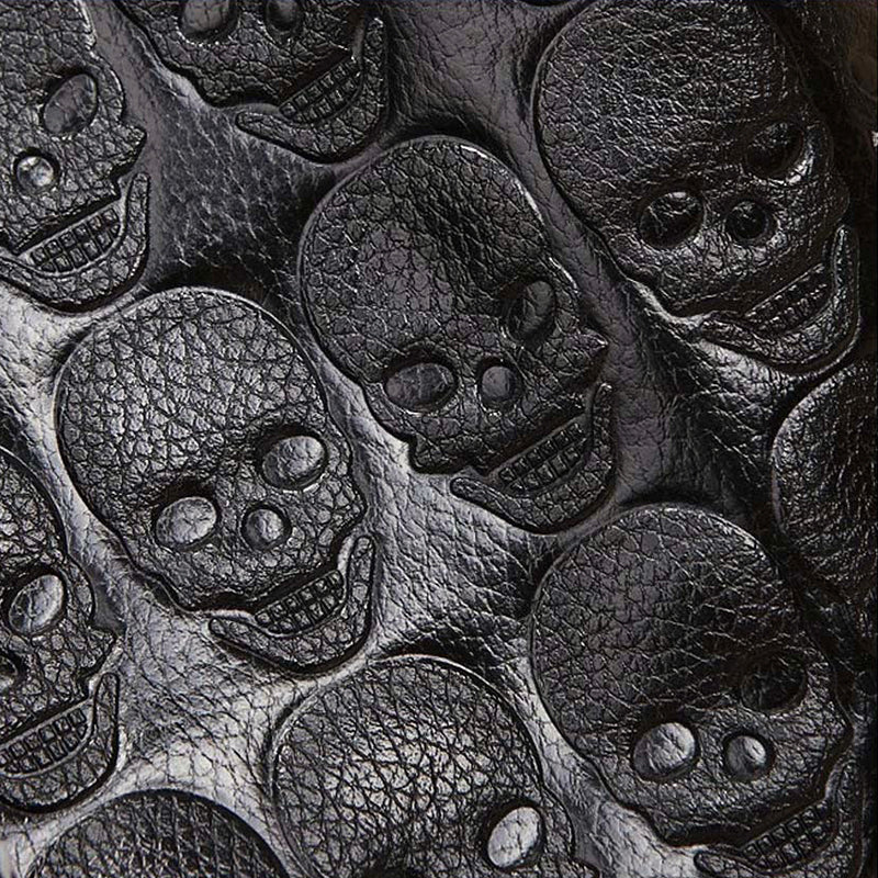 Handväska Läder Svarta Dödskallar