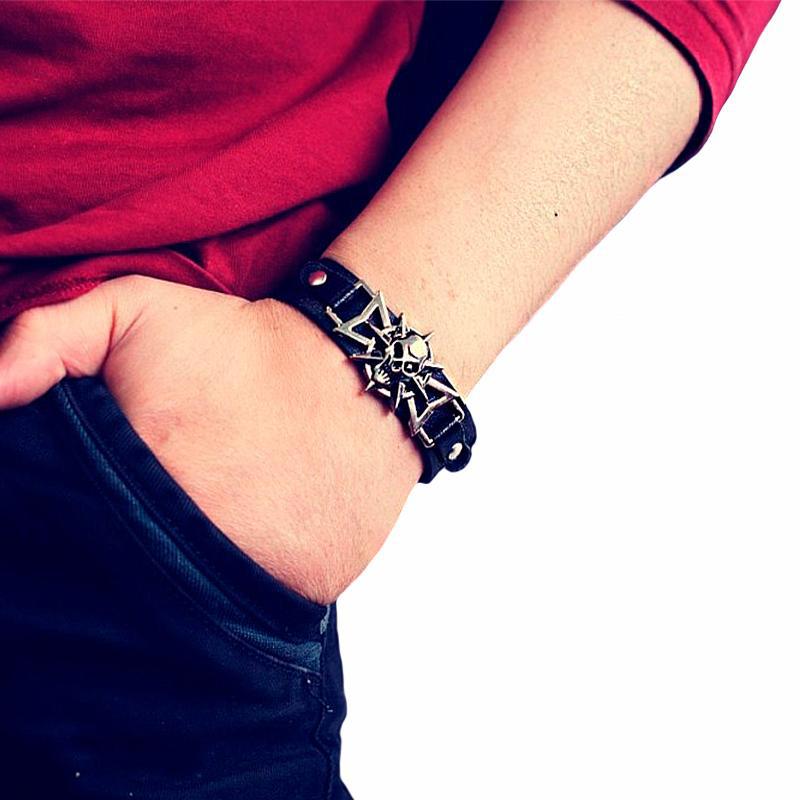 Dödskalle Armband Skull Star Eye (Läder)