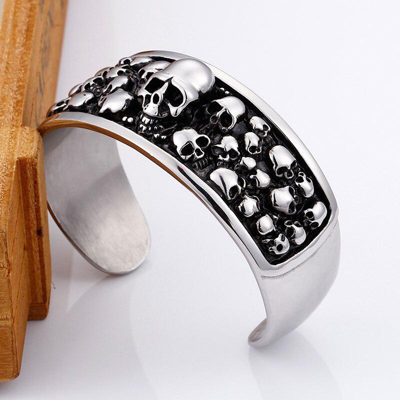 Stål Bangle Armband Dödskalle
