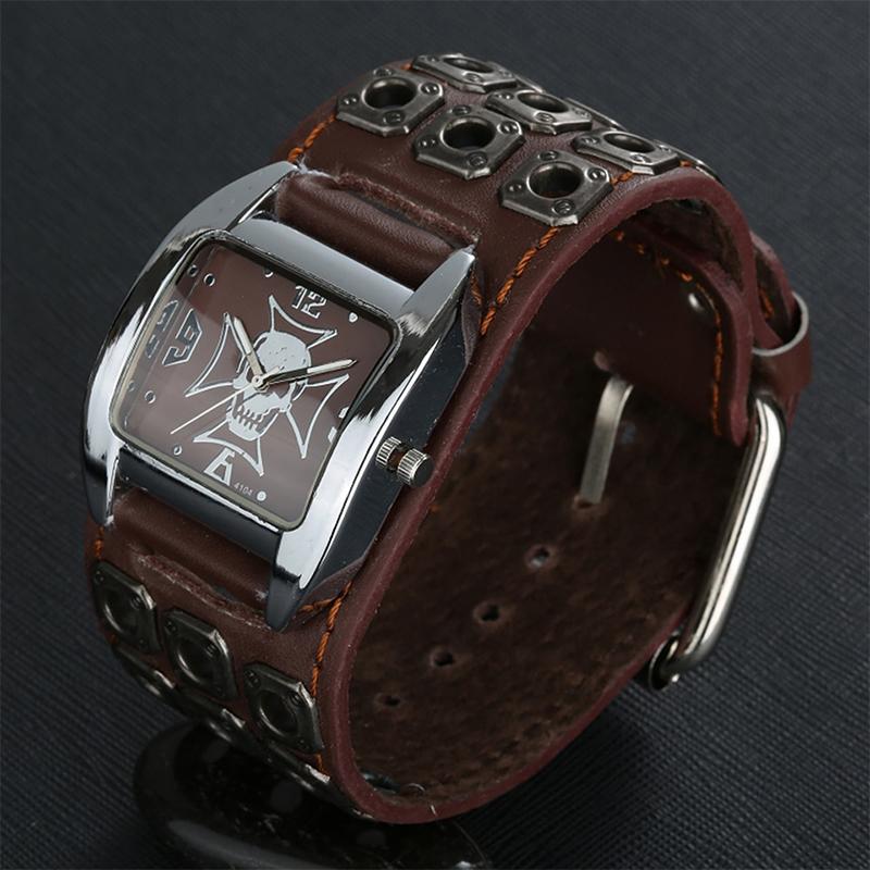 Dödskalle Armbandsur Läder