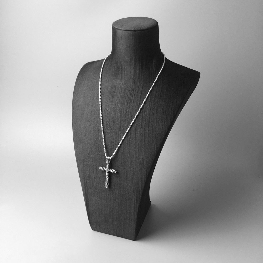 Sterling Silver Halsband Dödskalle Kors