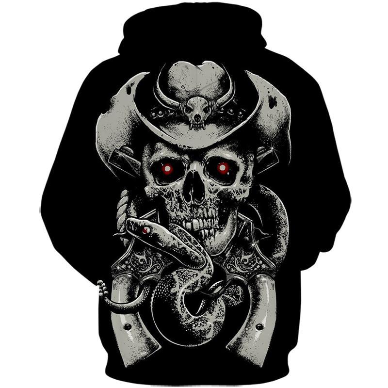 Dödskalle Hoodie Cowboy
