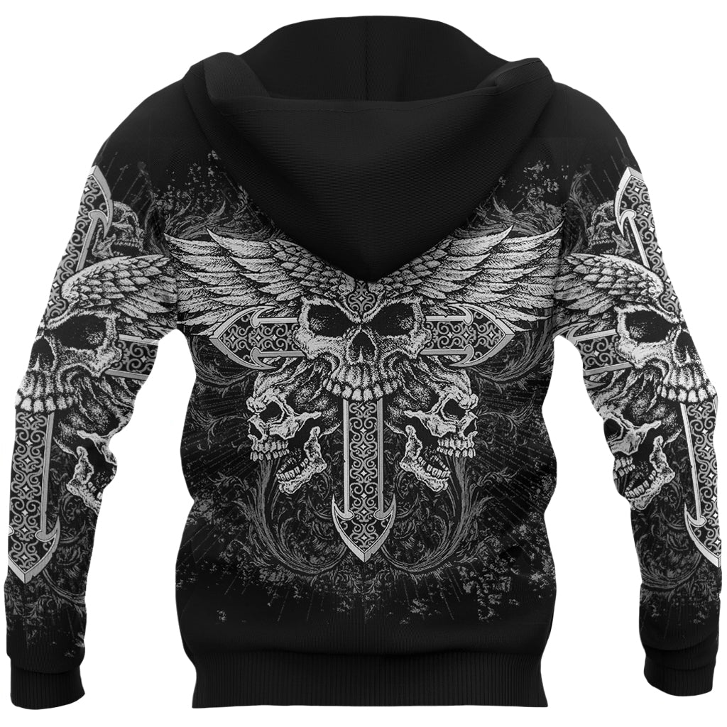 Hoodie Dödskalle Och Kors
