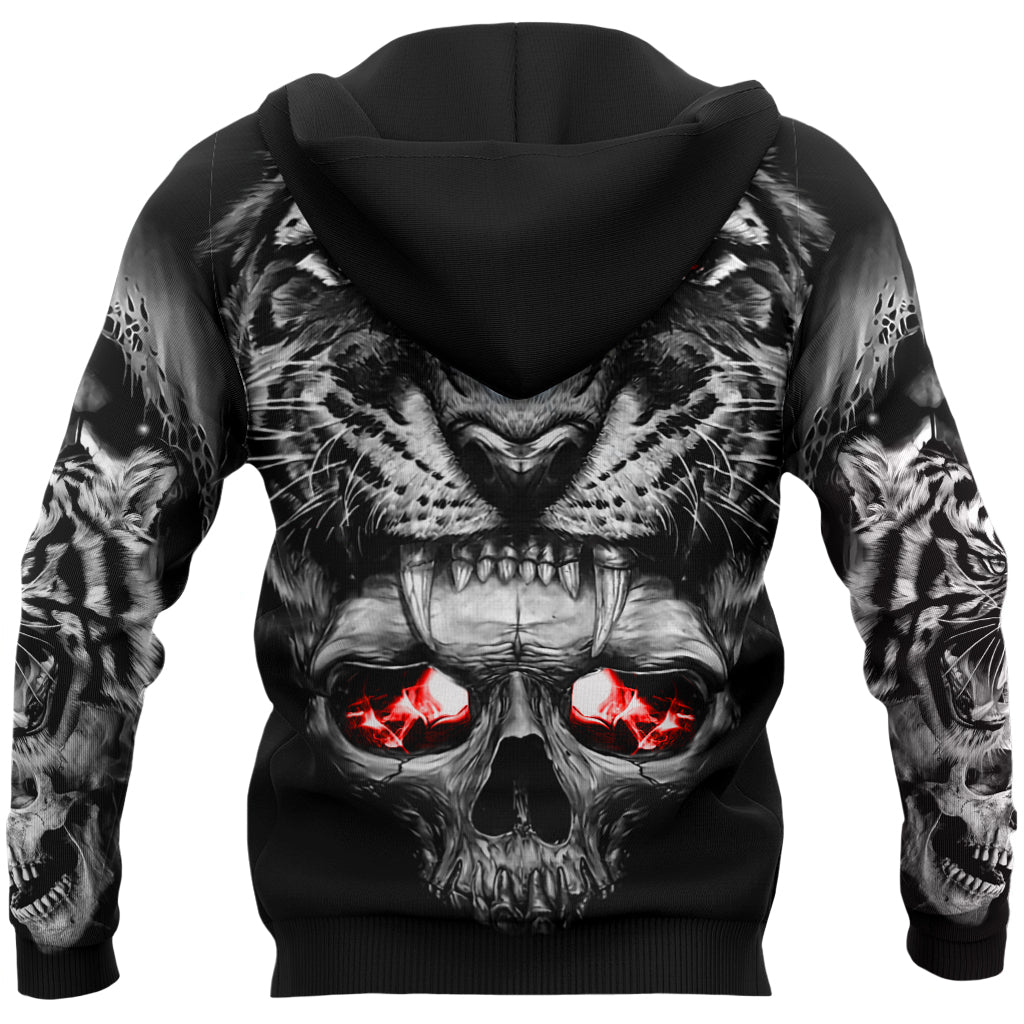 Hoodie Dödskalle Och Tiger