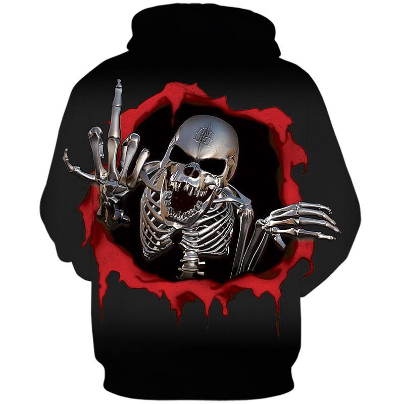 Svart Hoodie Skelett