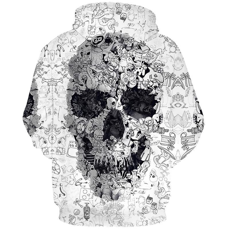 Dödskalle Hoodie Graffiti