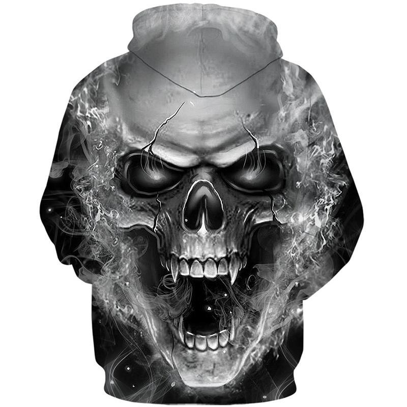 Grå Dödskalle Hoodie