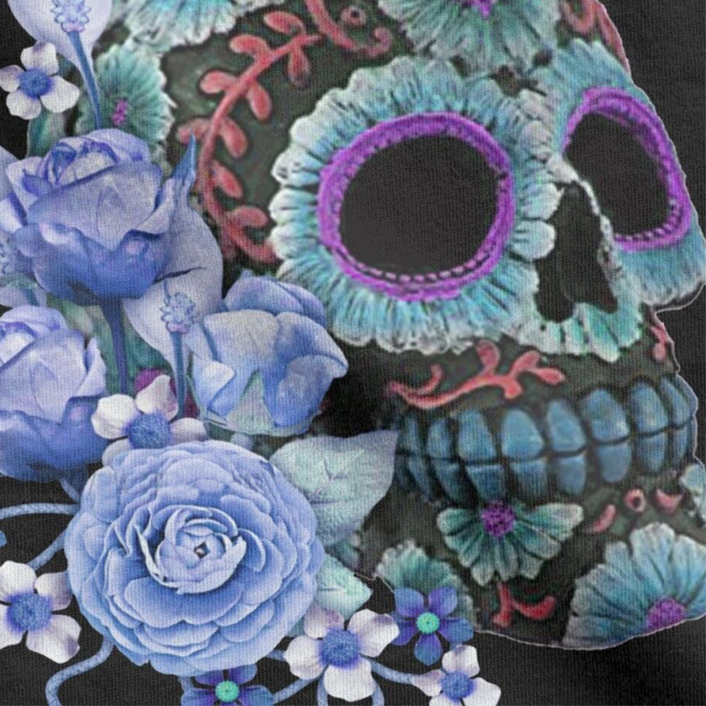 Svart Huvtröja Blå Sugar Skull