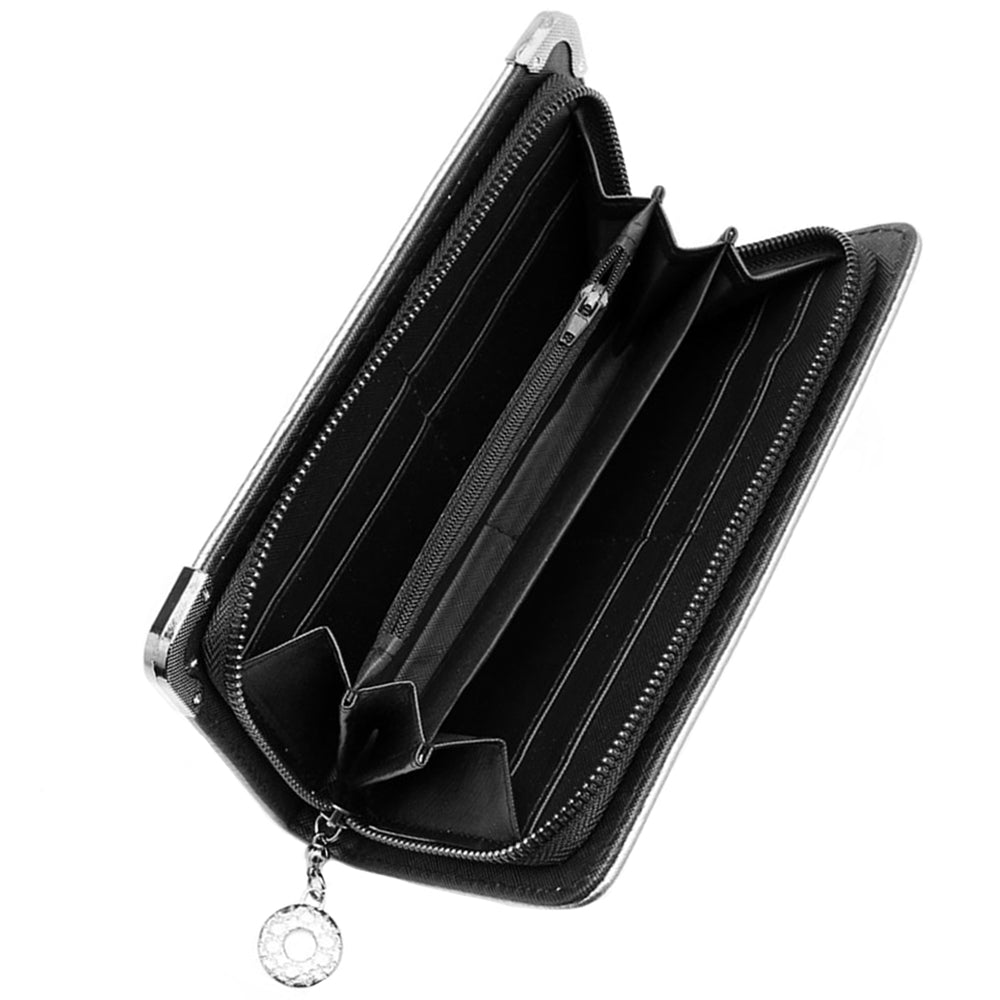 Svart Dödskalle Plånbok Läder För Dam