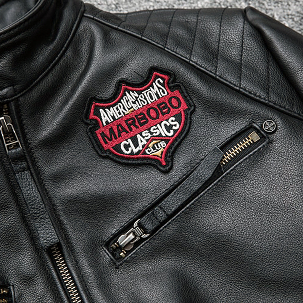 Läderjacka Med Dödskalle Ryggmärke