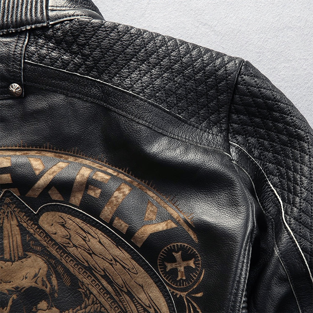 Svart Jacka Med Dödskalle Ryggmärke