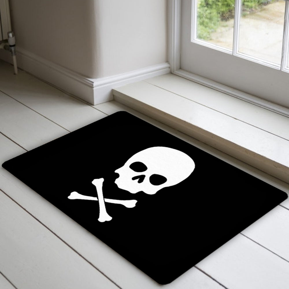 Svart Jolly Roger Dörrmatta