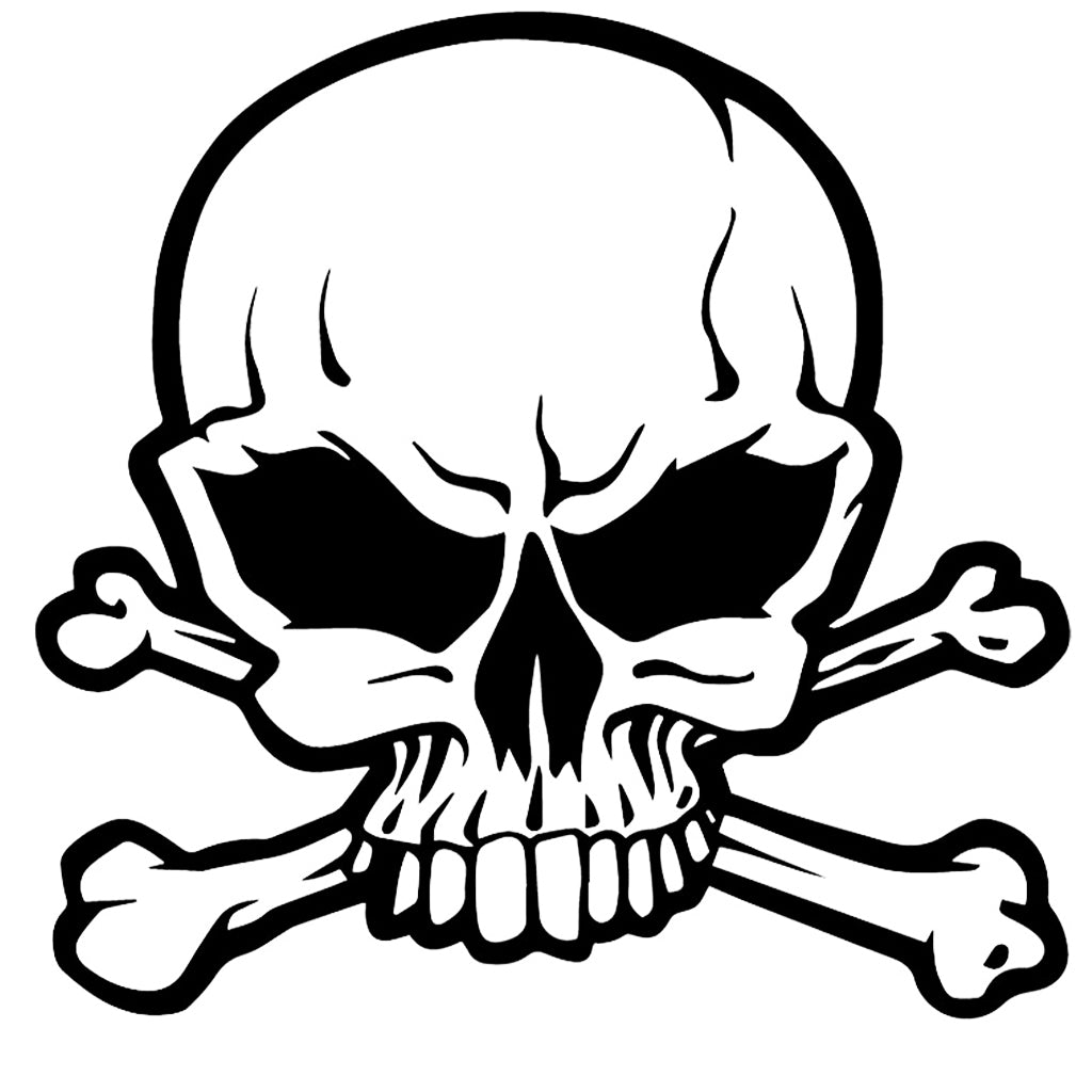 Klistermärke Dödskalle Ben