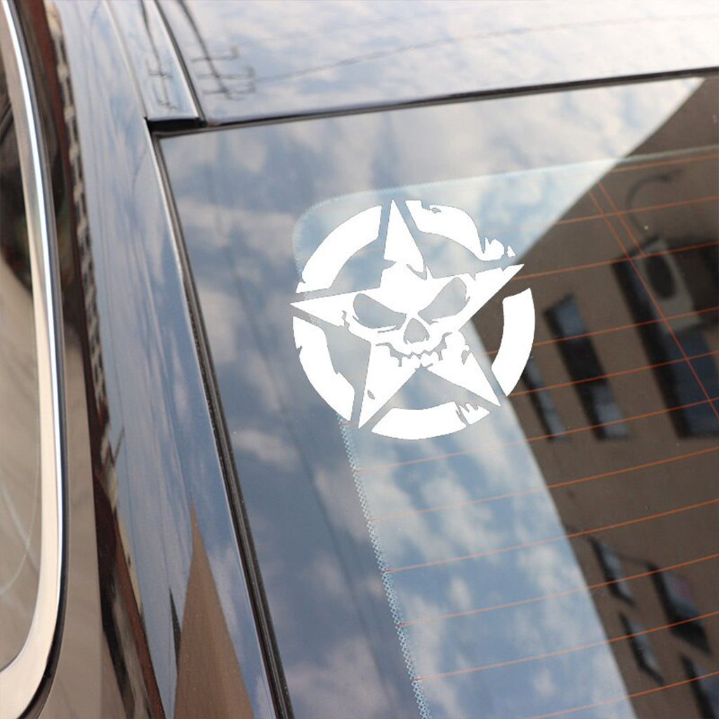 Klistermärke Dödskalle Stjärna