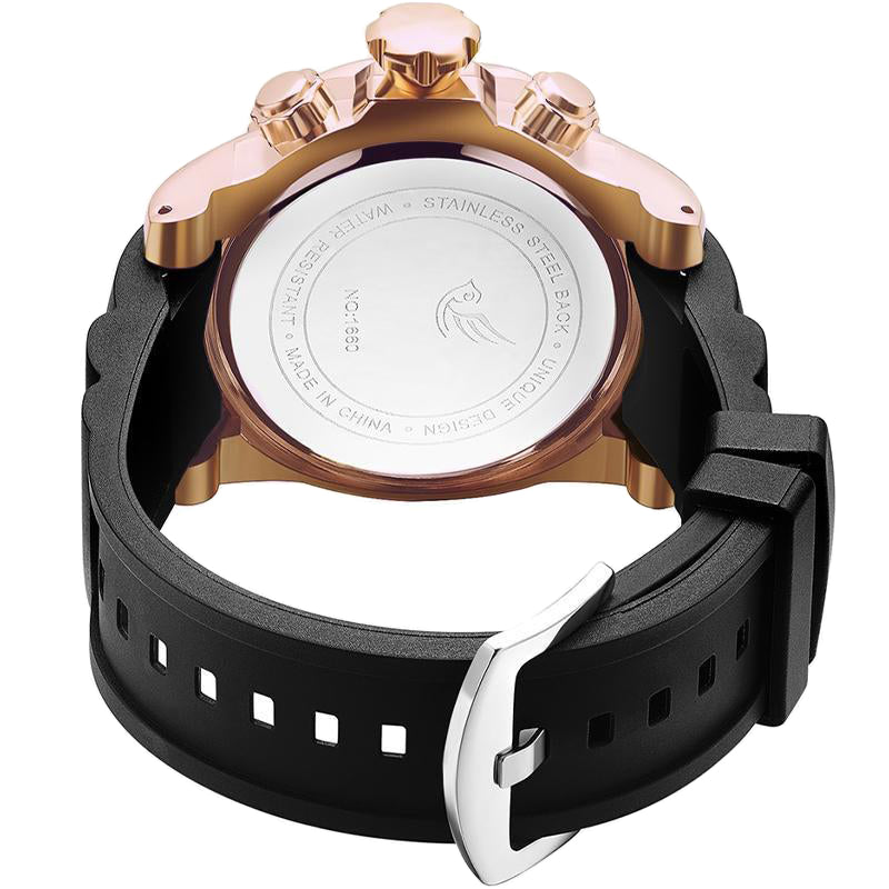 Roséguldfärgad Dödskalle Herrklocka