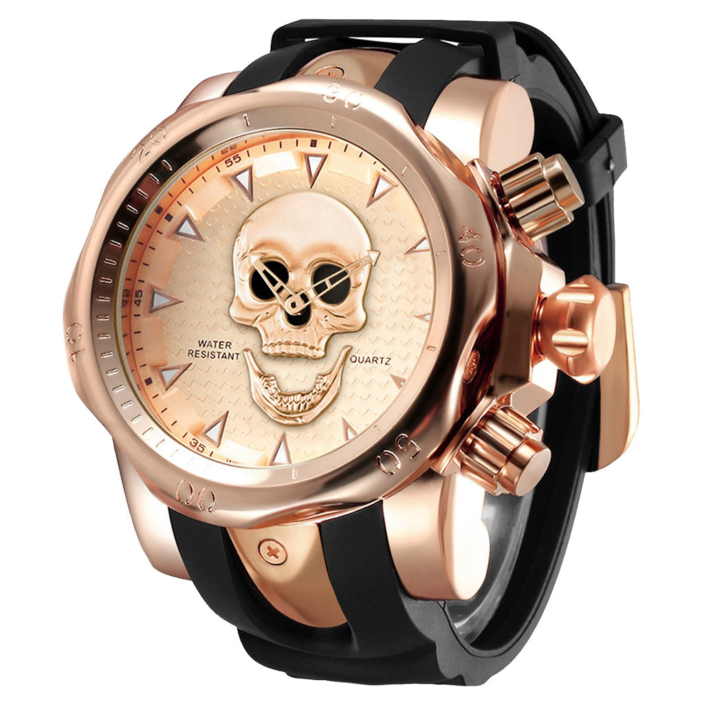 Dödskalle Klocka Roséguld
