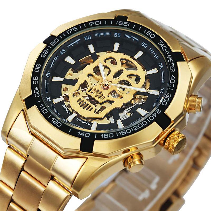 Mekanisk Dödskalle Guldklocka