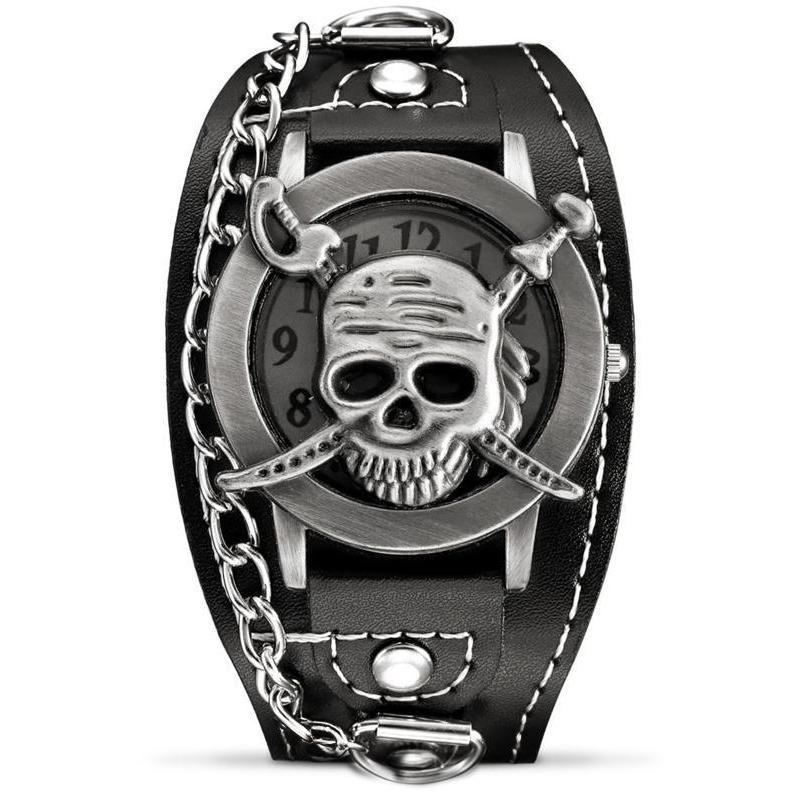 Pirat Klocka Läderarmband