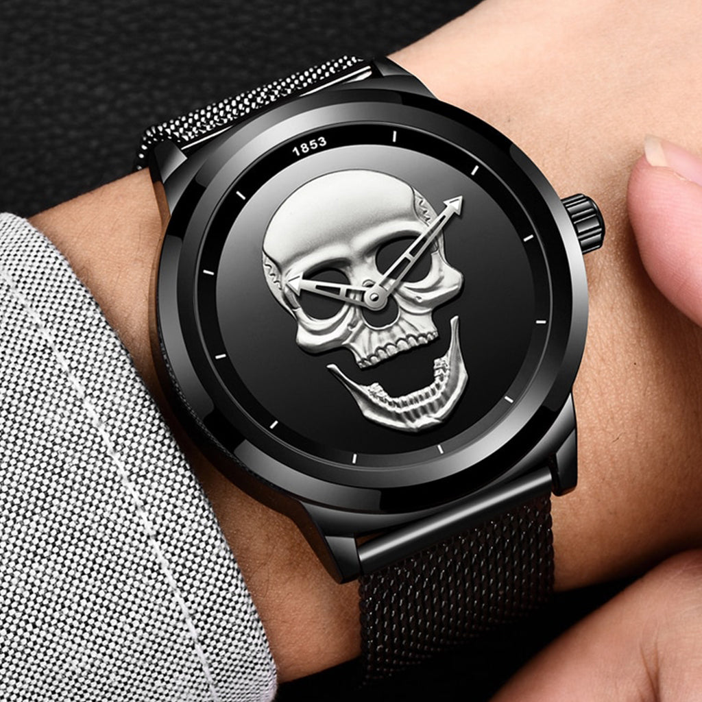 Svart Herrklocka Mesharmband