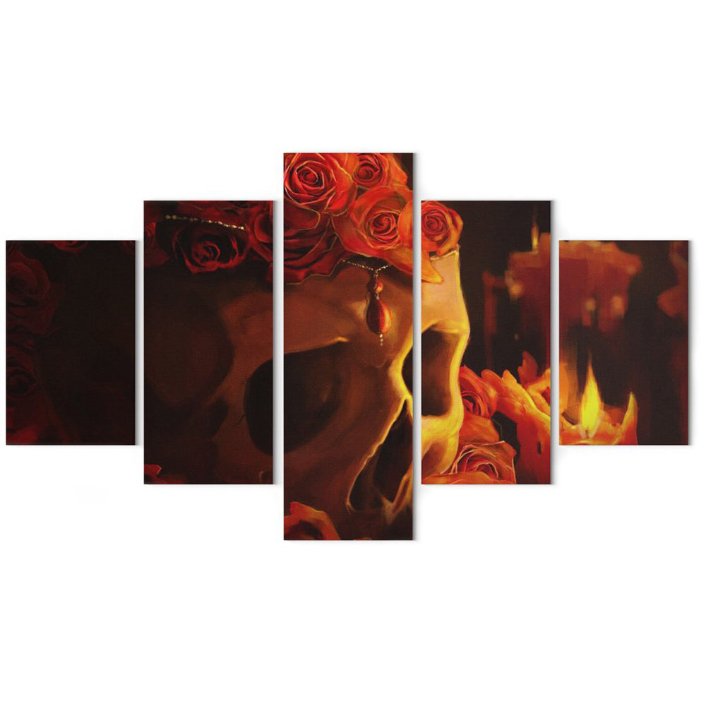 Dödskalle Poster Röda Rosor