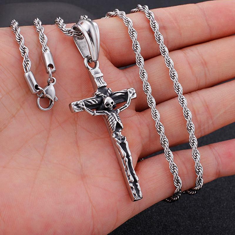 Dödskalle Halsband Jesus Christ (Stål)