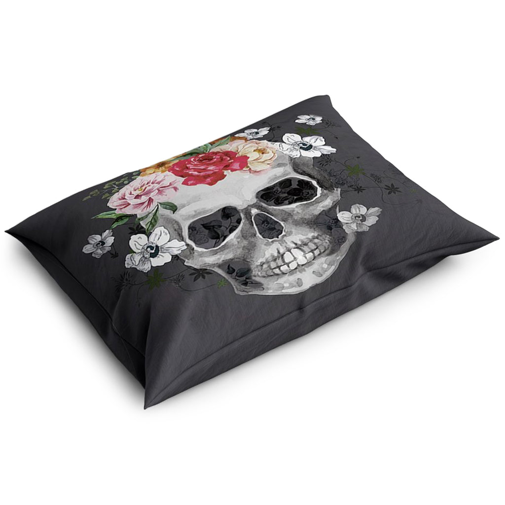 Örngott Kranium Med Blommor