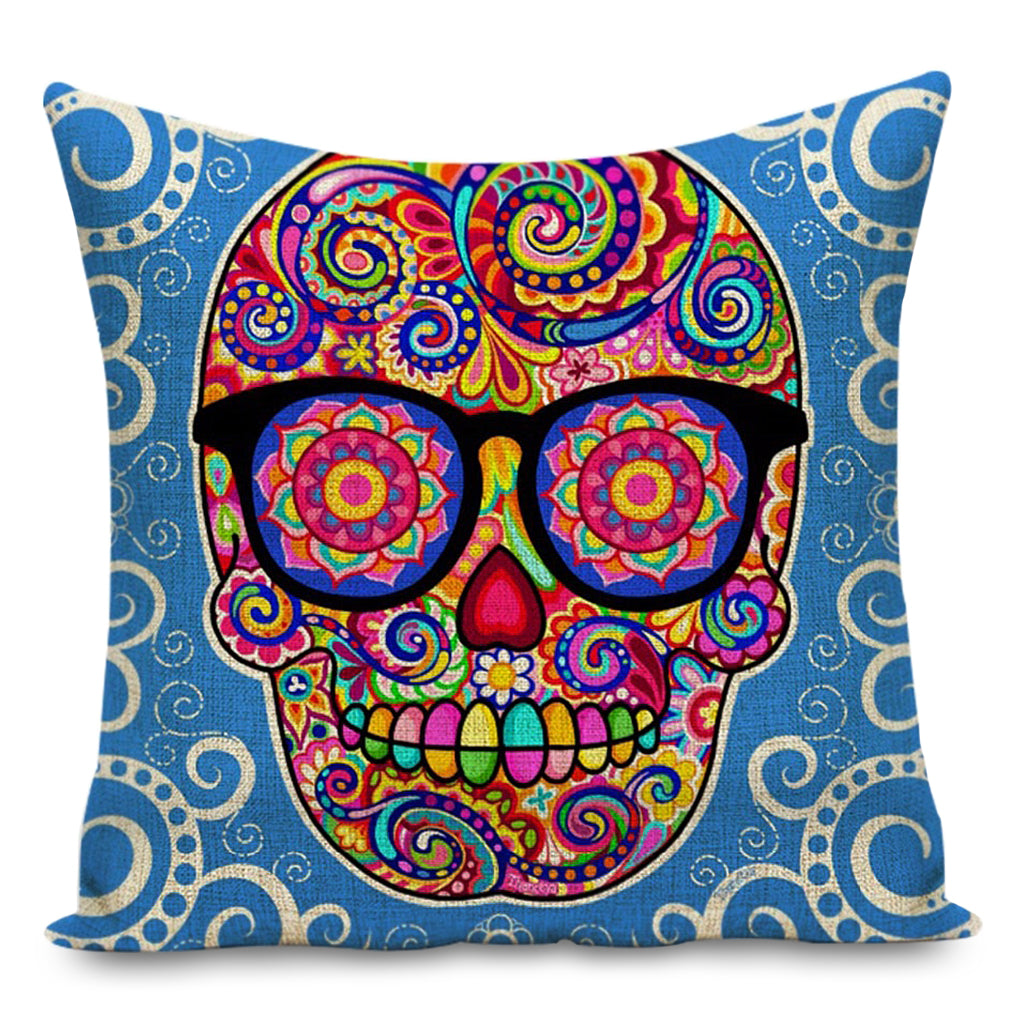 Kuddfodral Dödskalle Med Glasögon