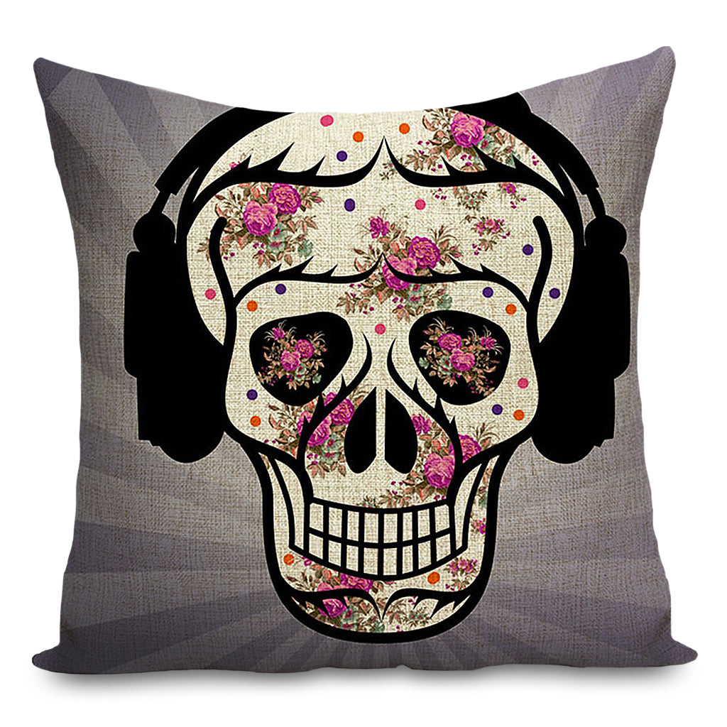 Kuddfodral Dödskalle Med Hörlurar