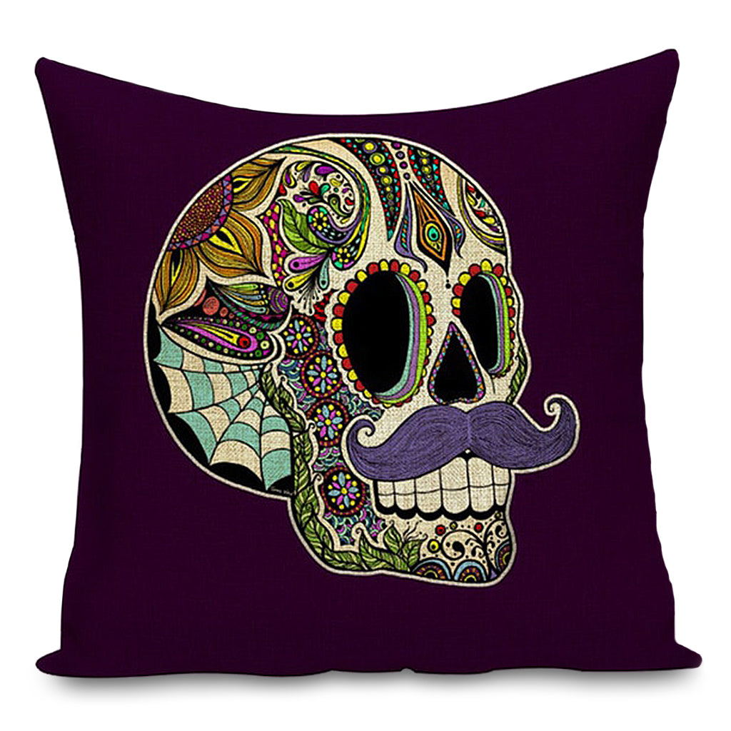 Kuddfodral Dödskalle Med Mustasch