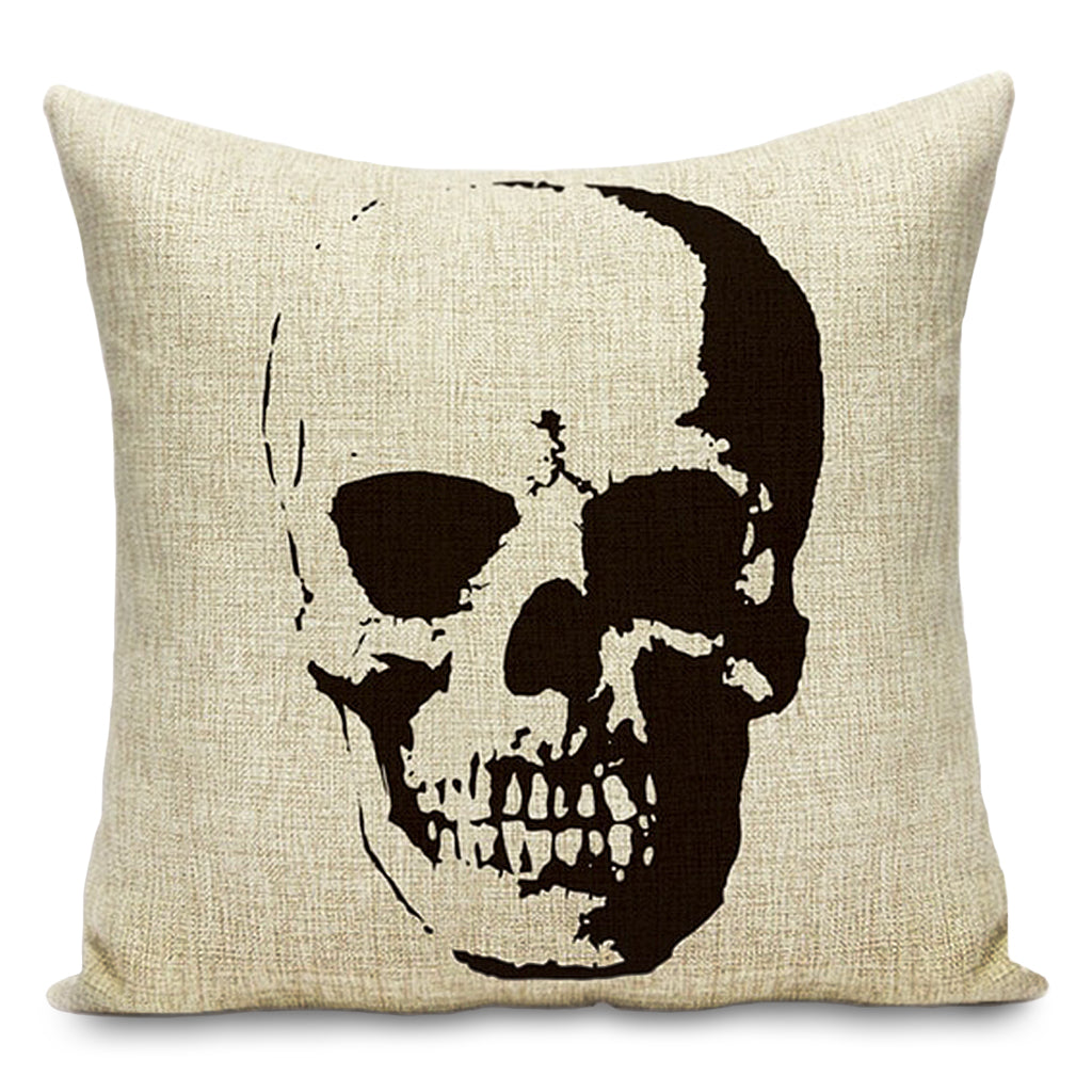 Kuddfodral Svartvit Dödskalle