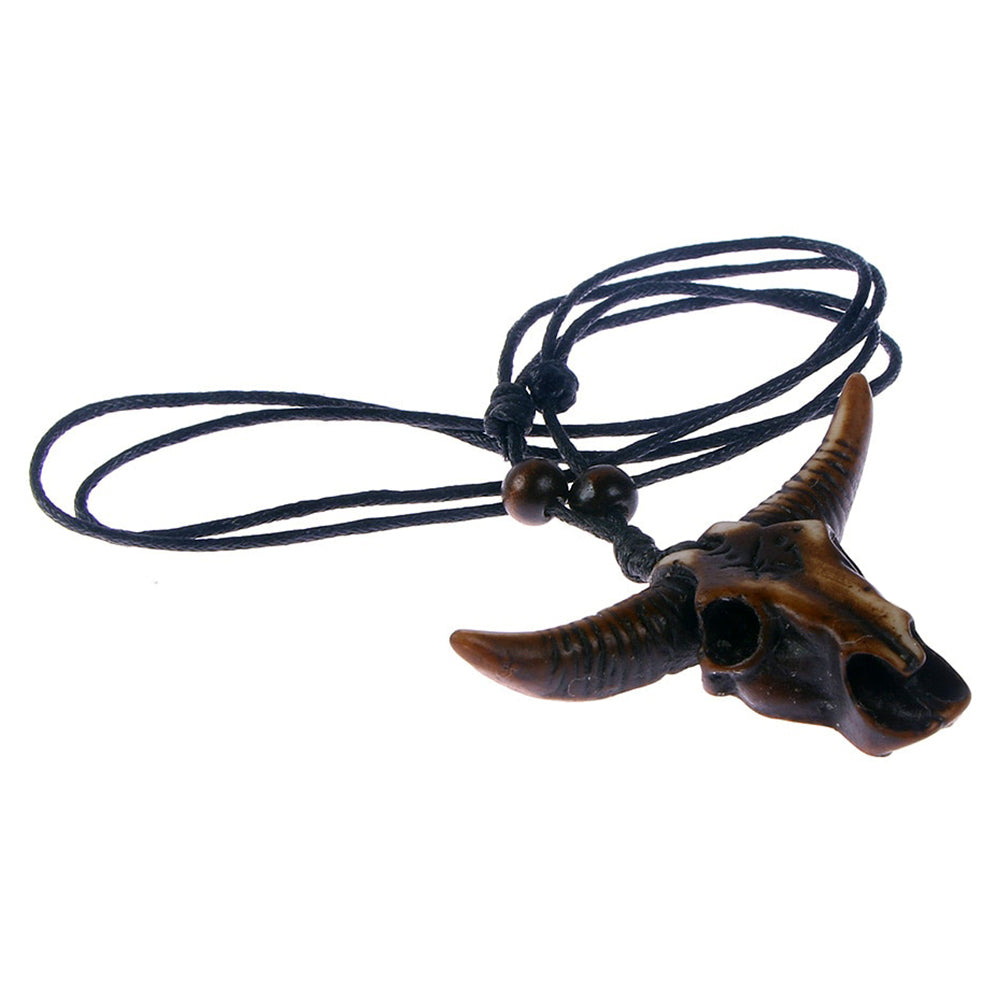 Halsband Med Tjur Dödskalle (Läder)
