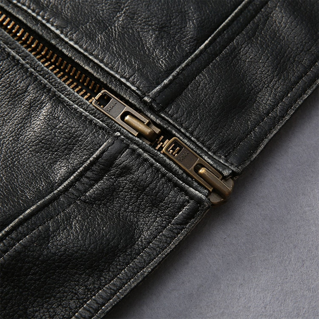 Läder Jacka Med Dödskalle Ryggmärke