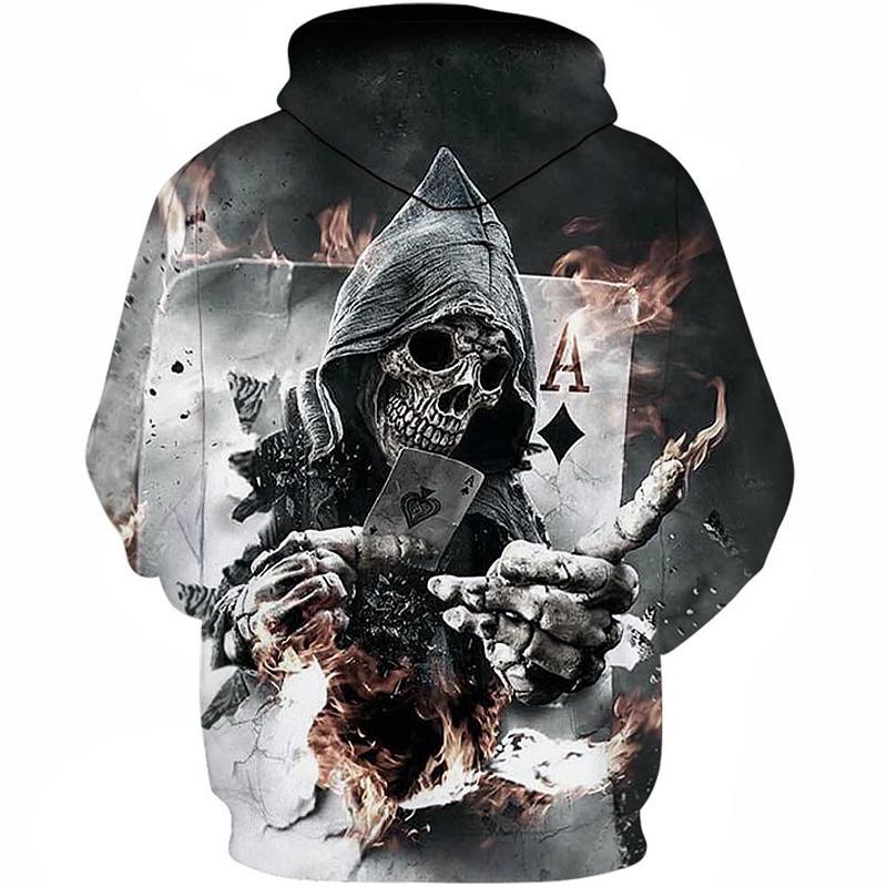 Dödskalle Hoodie Poker